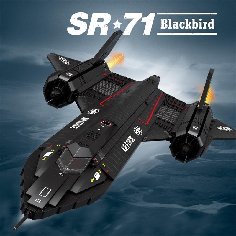 Blocos de Construção Não Tóxicos 1775 Peças Caça Sr71 Blackbird Kit Técnico Moc Modelo de Aeronave Militar Presente Para Adultos Crianças Volta às Aulas
