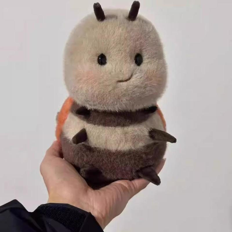 Super Cute Twisted Mouth Lips Ladybug Bee PLushie Stuffed 20CM Fat Ball Shape Bees Plush Toy Doll Toys for Kids Birthday Gift