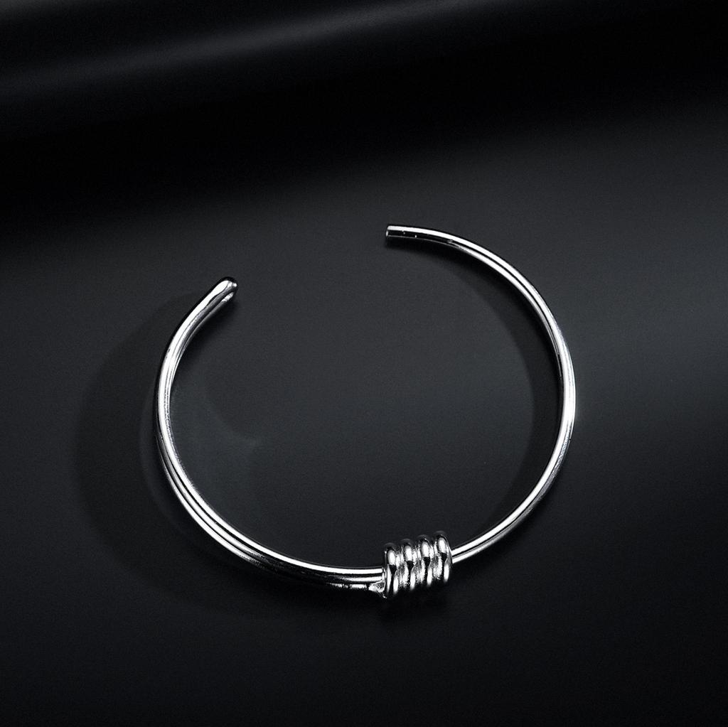 New Style Minimalist Silver Bracelet Female Personality Open Love True Bracelet Birthday Gift