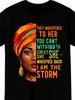 Unisex Black History Month African American Empowerment Plus Size Tshirt I Am The Storm, Slogan And Braid Female Portrait, Retro Panafrican Colors,