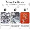 DIY Pearl Embroidery Diamond Painting Kit Koi Fish Sparkling Beads Art Craft Handmade Decoration Gift for Home Use