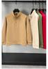 2025 Autumn/Winter Men's Solid Color Half-Zip Windproof Stand Collar Fleece Hoodie