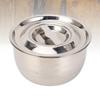 304 Stainless Steel Mixing Bowl with Lid Multipurpose Easy to Clean Seasoning Lard Oil Basin Container for Kitchen