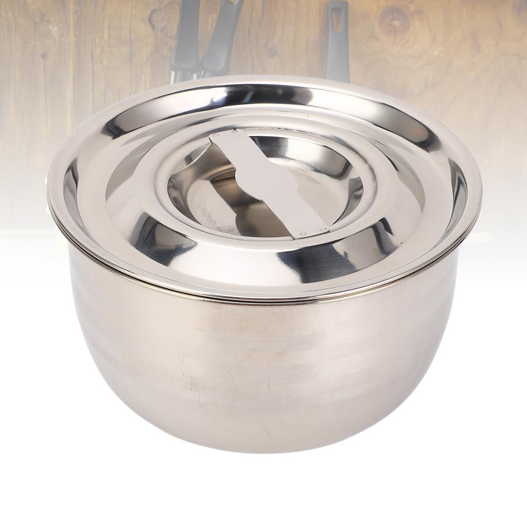 304 Stainless Steel Mixing Bowl with Lid Multipurpose Easy To Clean Seasoning Lard Oil Basin Container for Kitchen