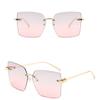 New Arrival Rimless Sunglasses For Women Metal Frame Luxury High Sense Anti Ultraviolet Fashion Cross-border Sun Glasses Outdoor Daily Eyewear
