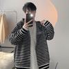 Autumn and Winter Striped Hooded Cardigan Sweater Jacket Men's Casual Trendy Brand Color Matching Versatile Student Trendy Zipper Sweater