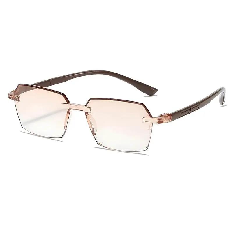 

Men Women Fashionable Long Range Glasses Anti Blue Light High End Reading Glasses New Frameless Presbyopia Eyeglasses 3