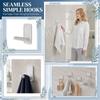 Wall Mounted Seamless Adhesive Hooks for Kitchen and Bathroom - No Drill Hooks for Towels, Coats, Organization, Bathroom Accessories