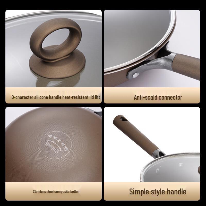 YGY Titanium Non-Stick Flat Bottom Wok