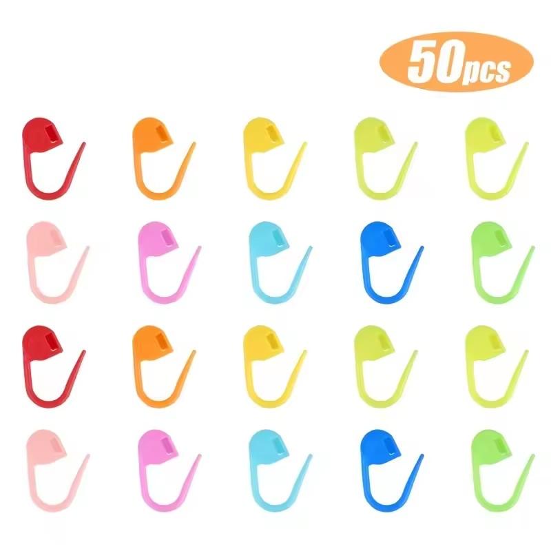 

50-100pcs Plastic Crochet Yarn Weave Markers Resin Small Clip Locking Stitch Knitting Tools Needle Clip Mark Sewing Tool