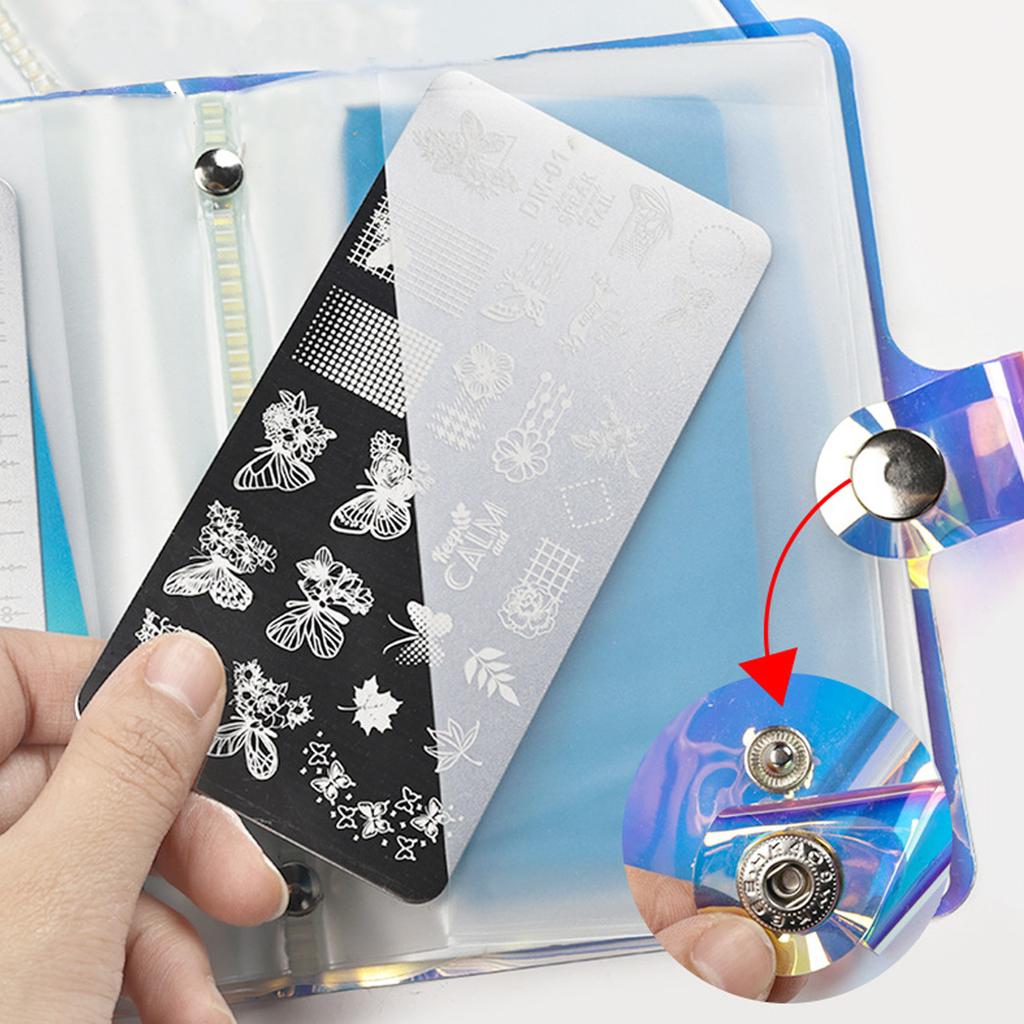 3pcs Nail Stamping Plate Case Retangle Stamp Stamping Image Frosted Large Capacity Nail Art Plate Holder Organizer