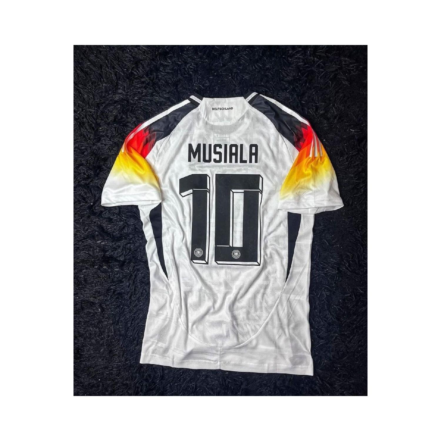 

Белая майка для взрослых Jamal Musiala, Германия, Евро-2024 S чистый
