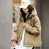 Casual short hooded jacket women's winter new loose small velvet thickened warm cotton-padded coat