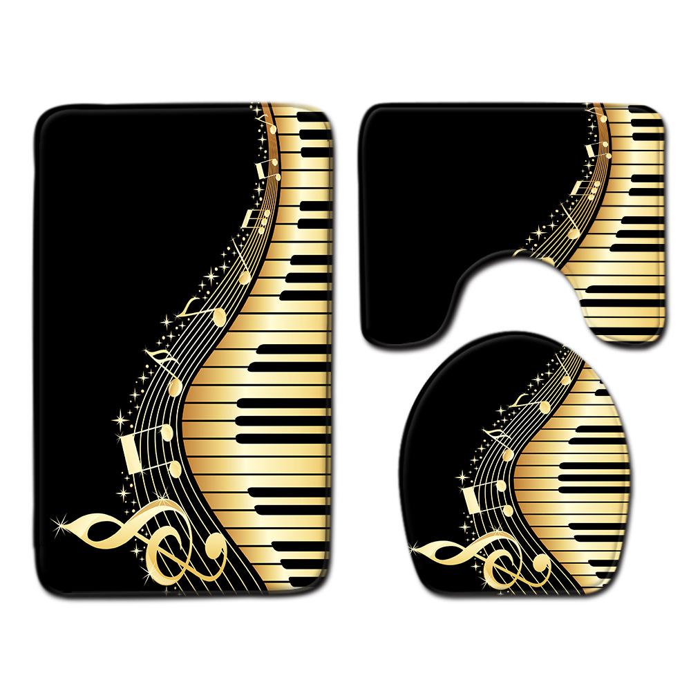 Creative Toilet Three-Piece Floor Mat Bathroom Three-Piece Carpet Doormat