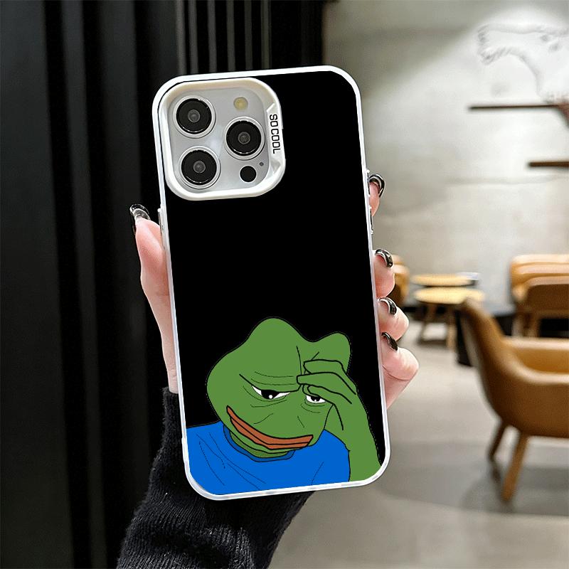 Funny Sad Forg P-Pepe Meme Shockproof Phone Case for iPhone 17 Air 16 16E 15 Pro Max 14 Plus 13 Mini 12 Back Cover Anti Fall Fun