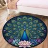 Peacock Gorgeous Round Area Rug,Carpet Rug for Living Room Bedroom Sofa Playroom Decor,Non-slip Floor Mat71