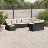 VidaXL Salon de Jardin avec Coussins 10 pcs, Canapés de Terrasse, Ensemble de Meubles de Patio, Mobilier d'Extérieur, Noir 3258717