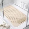Rectangular Anti Skid Bath Mat with Foot Scrubber for Bath Room Shower Mat with Suction Cups & Drain Holes Silicone Floor Mat