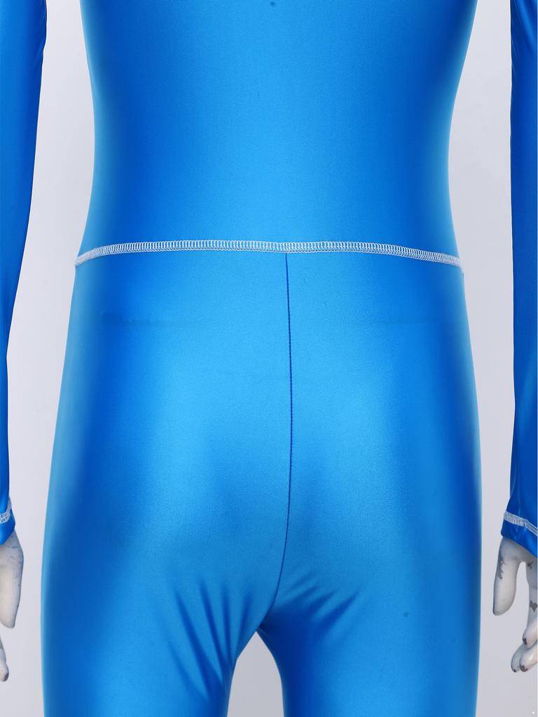 S-3XL Damen Ganzkörper Rash Guard Badeanzug Stehkragen Langarm Lange Hosen Glänzender Jumpsuit für Surfen Tauchen Wassersport