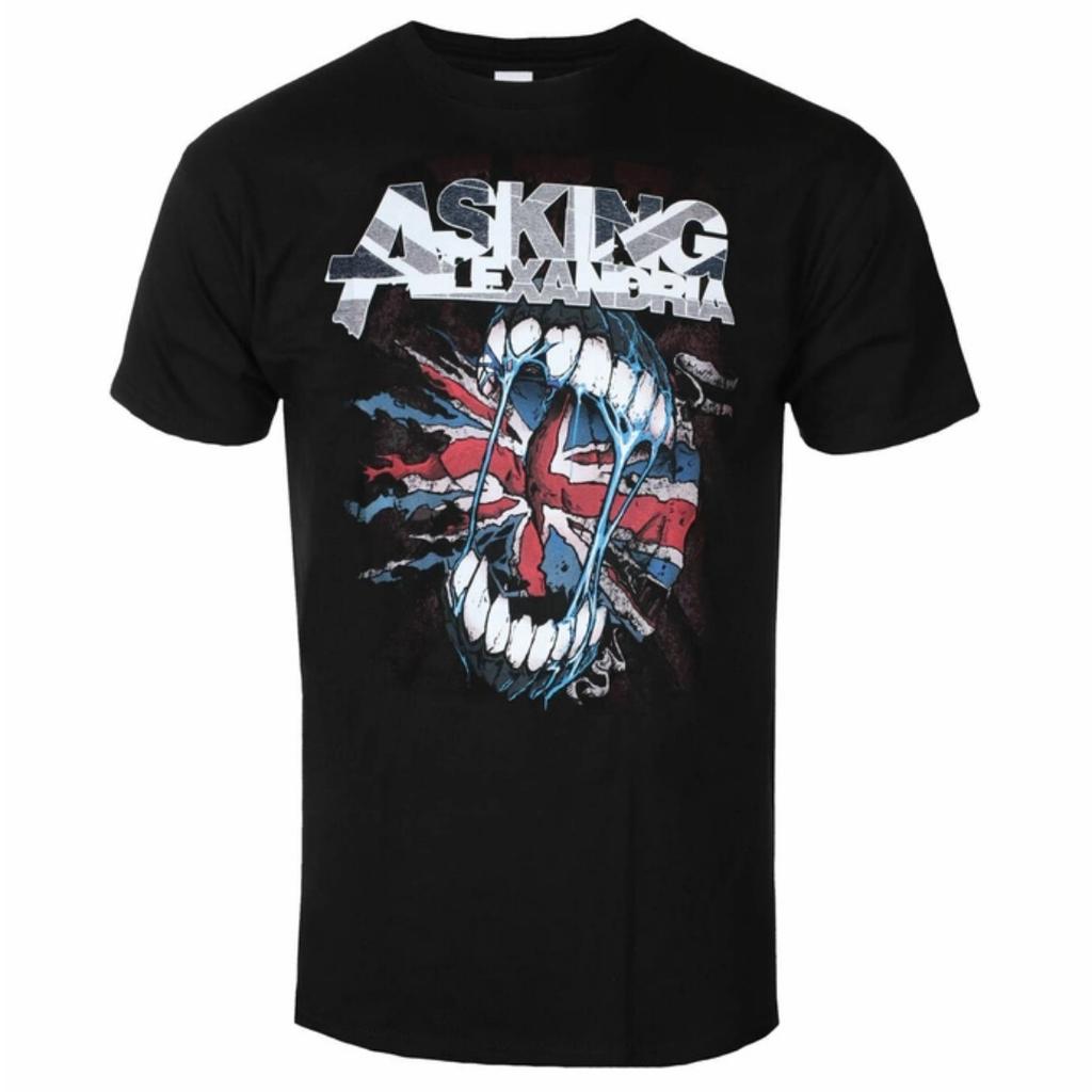 Asking Alexandria Skull Shield Pattern Printed TShirt Metal Core Band TShirt Suitable For Both Unisex And Unisex To Wear