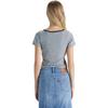 Levis SS24 Summer Collection Letter Jacquard Square Neck Comfortable Short Sleeve T-Shirt Women T-Shirts Gray 0019T-0002