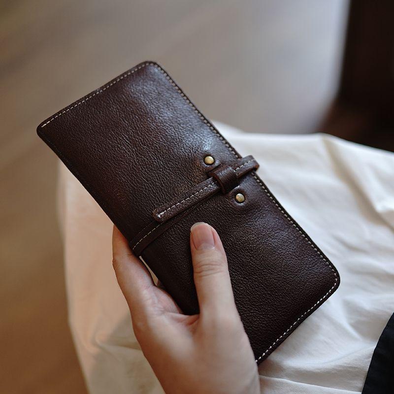 

Мисс Лу Ретро Кошелек из Натуральной Кожи с Застежкой-Ремешком для Женщин