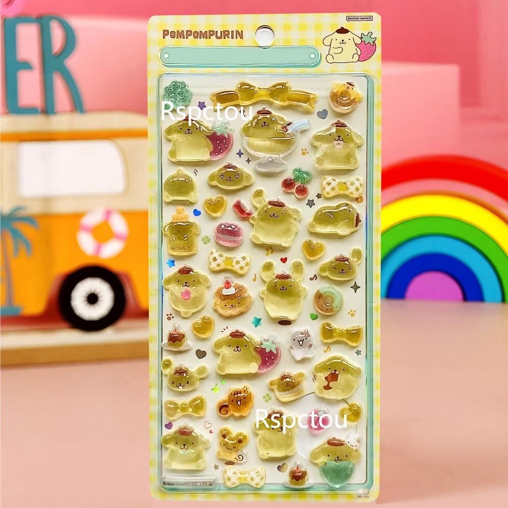 Cute Sanrio 3D Relief Stickers Aesthetic Kuromi Cinnamoroll My Melody Jelly Sticker Kawaii Decoration Bubble Decals Toys Gifts