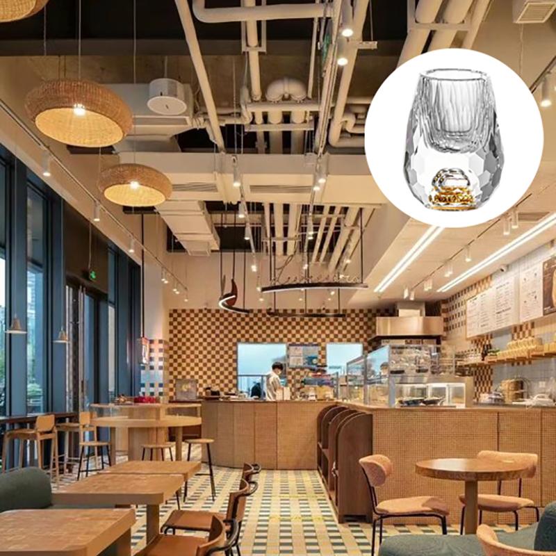 Sticlă de cristal de lux Vodcă Sticlă Sake Sticlă Shochu Lichior cu fund dublu Ceai de ceai din sticlă din folie de aur Cadouri de ultimă generație Lichior tare