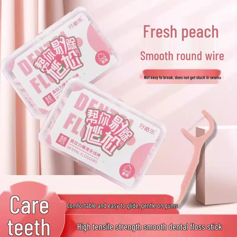 Einweg-Zahnseide-Picks mit Pfirsichgeschmack: Superfeines Tragbares Familienpack für Zuhause oder unterwegs