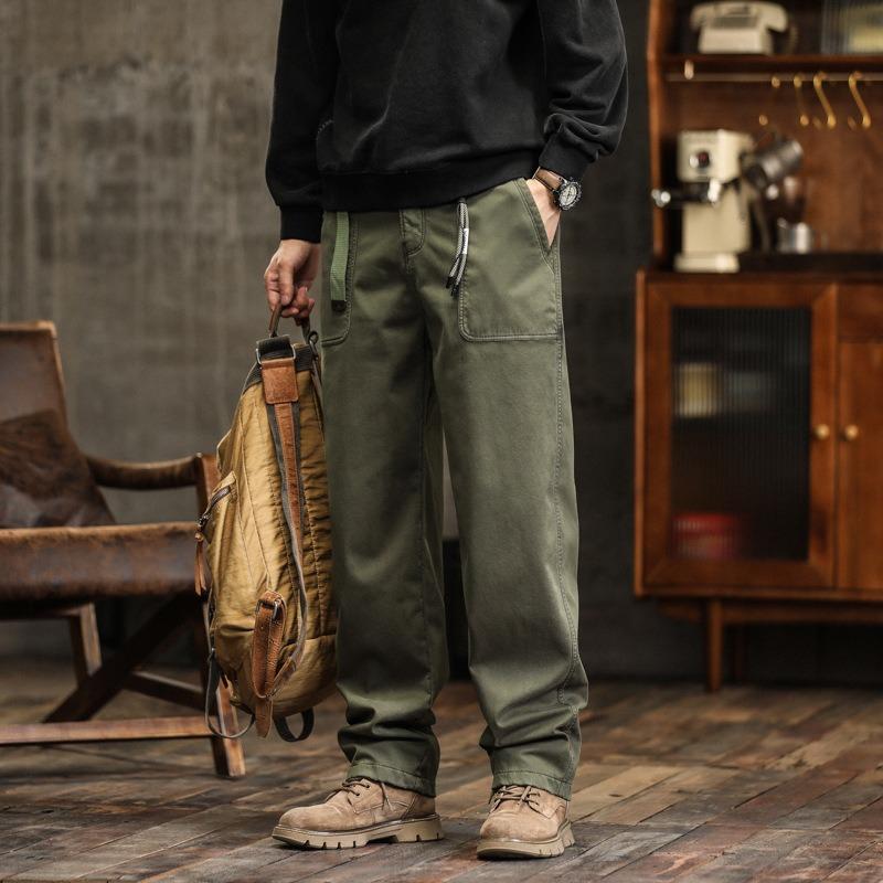 Retro Trendy Men's Overalls Loose Straight Casual Pants Men's Trousers Trendy Pants High-end Men's Clothing