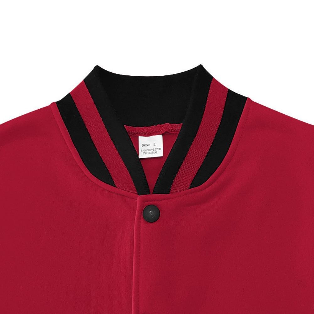 2025 European and American Men's Trendy Autumn and Winter Patchwork Buttoned Baseball Jacket Cardigan Coat