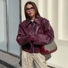 Locomotive leather jacket European and American autumn and winter new loose coat fashion leather jacket new women's coat