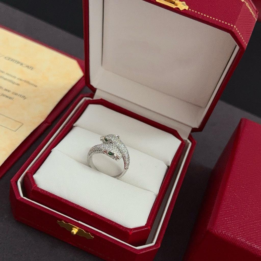 Three-colored Double-headed Leopard Ring with Diamonds for Daily Wear Exquisite Craftsmanship for Men and Women Gifts for Men and Women Birthday Gift