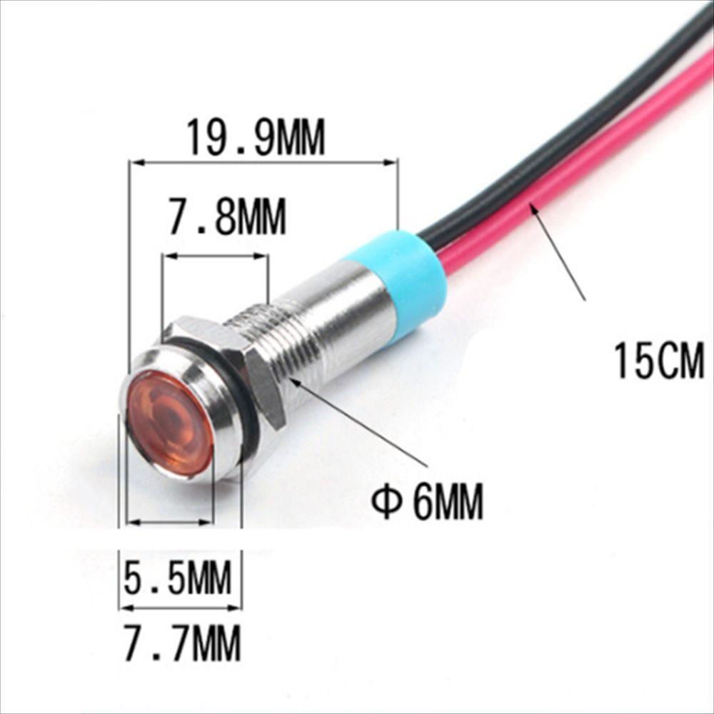 Light 3V 6V 12V 24V Waterproof Led Metal Indicator Signal Lamp Indicator Light 6mm Indicator Light