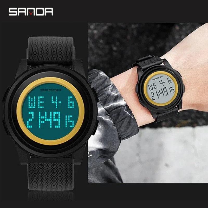 SANDA Men’s Fashionable Waterproof Multifunctional Sports Watch for Students