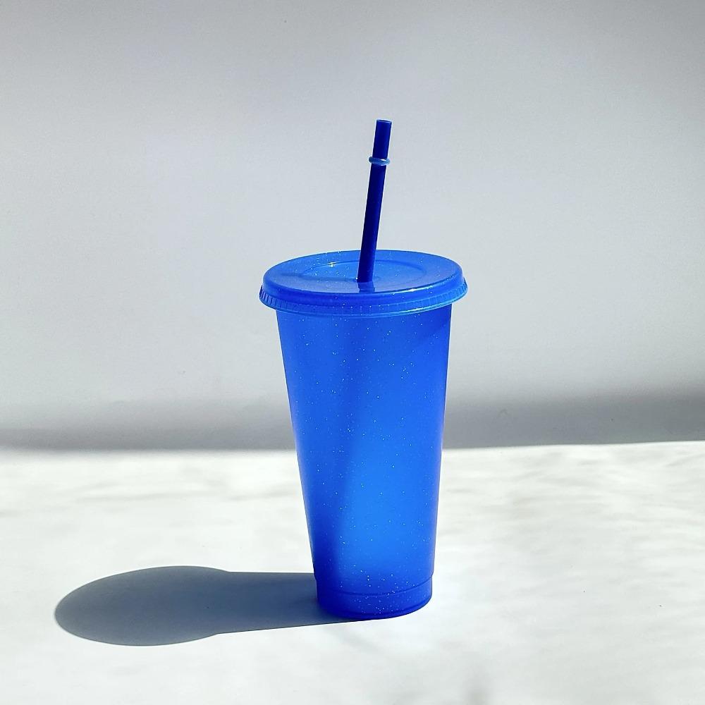 5/10 Pcs 24oz Plastic Cups with Lids&straw Reusable Water Bottle Party Cold Cups Hard Plastic Cup Wedding Party Summer Drinkware