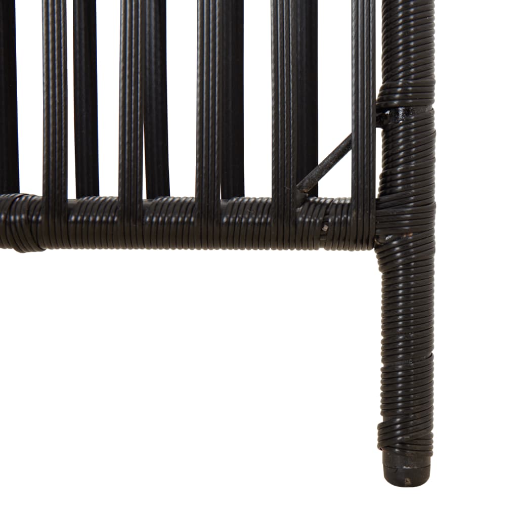 Vidaxl 5-Panel Screen, Black, Poly Rattan