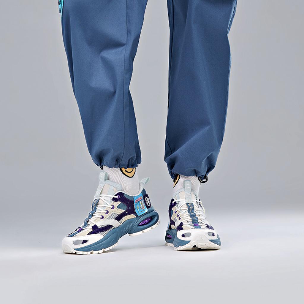 Kappa Retro Shock Absorbing Non-Slip Wear-Resistant Low-Top Dad Shoes Unisex Sneakers Blue Purple White K0BX5MM01D-124