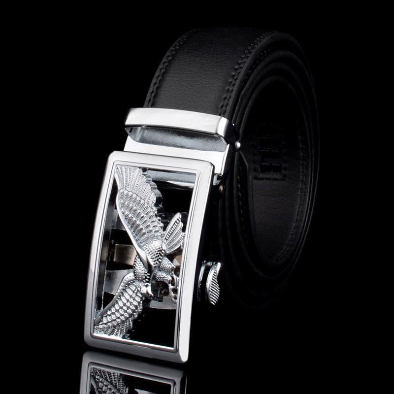 Eagle Automatic Buckle Leather Mens Belt Premium Quality Luxury Belts For Men
