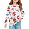 Christmas Day Girls' Long Sleeve Blouse - Round Neck Soft Waist Tunic