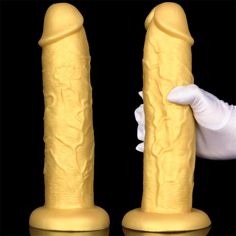 Silicone Eggless Oversized Dildo Oversized Thick and Extra Long Golden Giant Simulated Dildo Stallion Anal Plug
