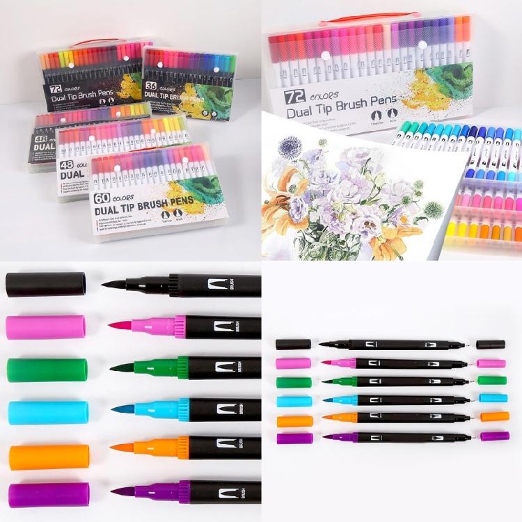 36/48/60/72/100 Colors Watercolour Marker Brush Pen Set Hand Lettering Pen Watercolor Pen Felt Tip Pen