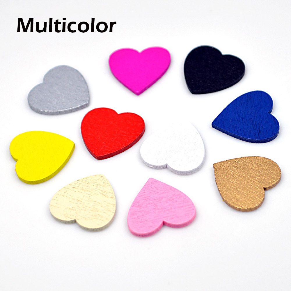 Party Decor DIY Wedding Ornaments Wooden Chips Confetti Slices Wood Crafts Hearts Shaped
