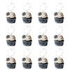 Party Cake Halloween Flags Set With Paper Bat Spider Figures Festive Decoration