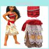 Princess Moana Cosplay Costume Set For Little Girls With Hawaiian Style Features