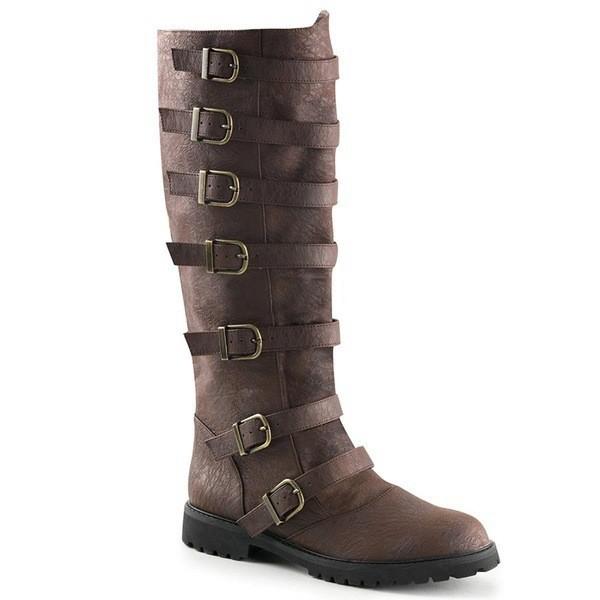 2025 Men's Long Knight Boots Mid-calf Cosplay Gothic Belt Punk Boots Winter Men Shoes Tactical Army Boot Large Men's Botas 40-48