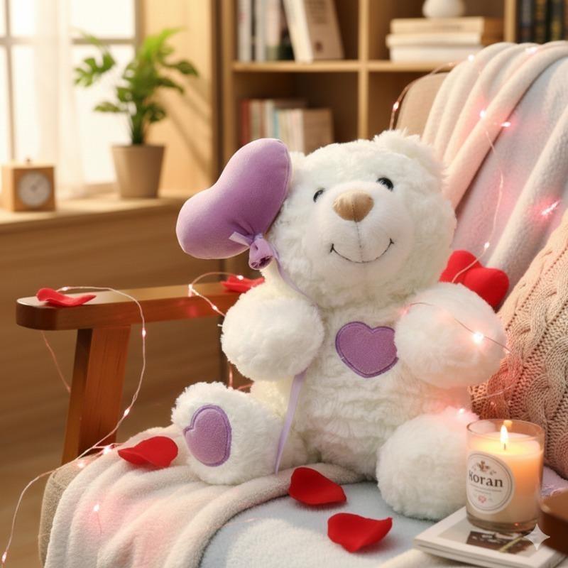Love Heart Bear Plush Toy Stuffed Animal Cute Wedding Proposal Anniversary Valentine‘s Day Gift for Girlfriend Wife Party Decor