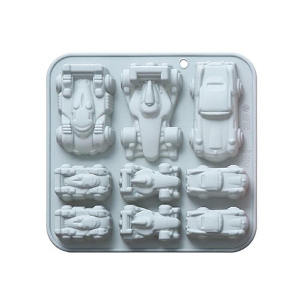 

Non-Stick Racing Car Shape Cake Pan Silicone Racing Car Shape Baking Molds for Gummy Making синий