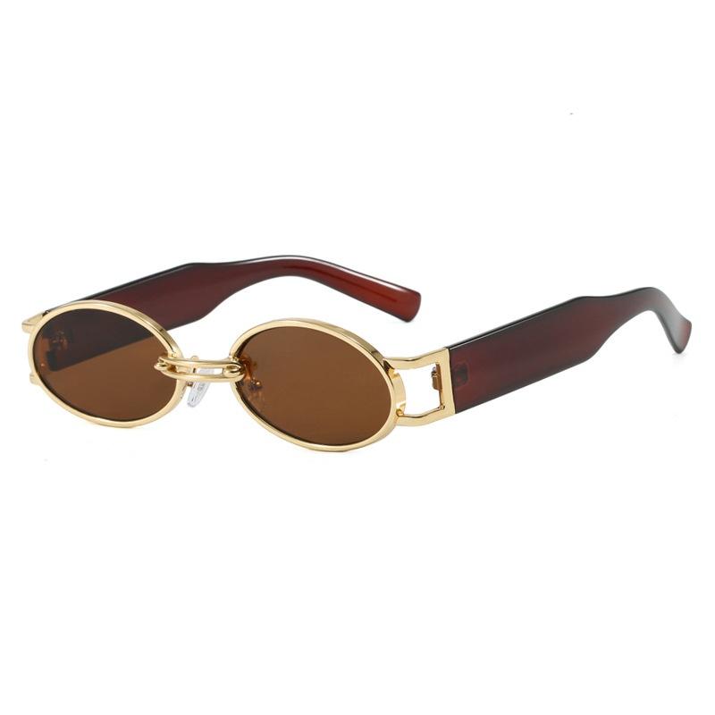 Ins New Retro Oval Classic Punk Women Sunglasses UV400 Luxury Brand Hollow Frame Design Men Street Shoot Vacation Gafas De Sol