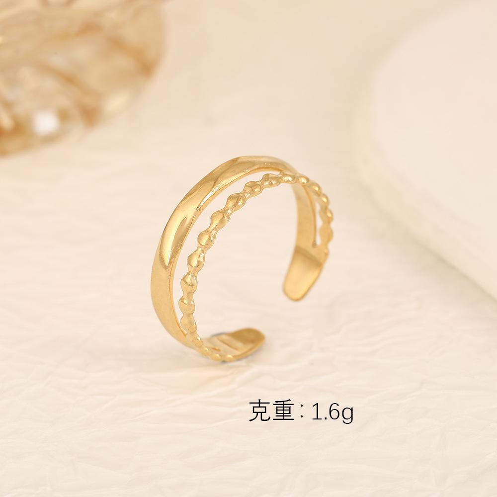 Stainless Steel Gold Color Rings Women Trendy Heart Moon Star Snake Open Rings Geometric Zircon Birthday Gift Wholesale